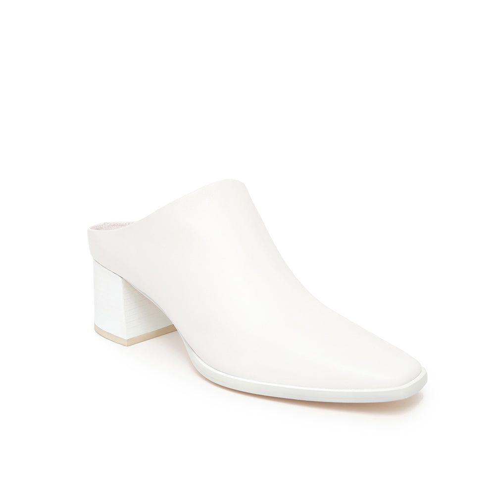Daniella Shevel Jolene Slip On Mule in White Angle View