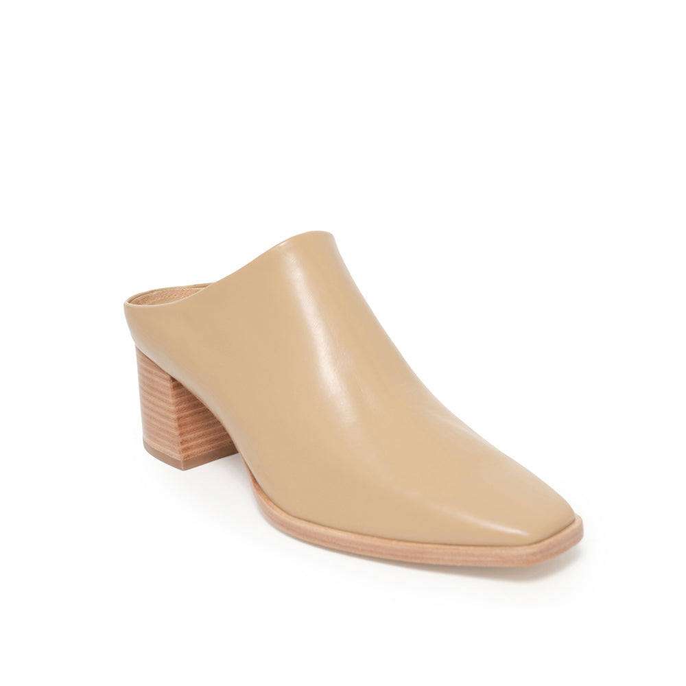 Daniella Shevel Jolene Slip On Mule in Camel Angle View