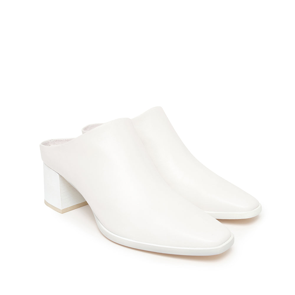 Daniella Shevel Jolene Slip On Mule in bright white full Pair angle View