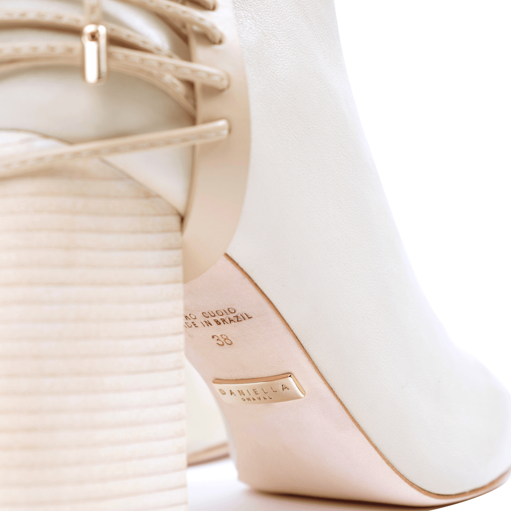 Daniella Shevel Nela Knee High Boot in Blonde Latte Detailed View