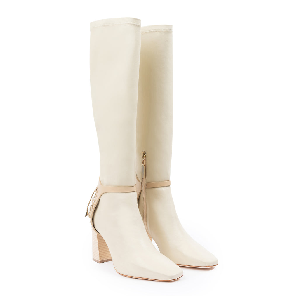 Daniella Shevel Nela Knee High Boot in Blonde Latte