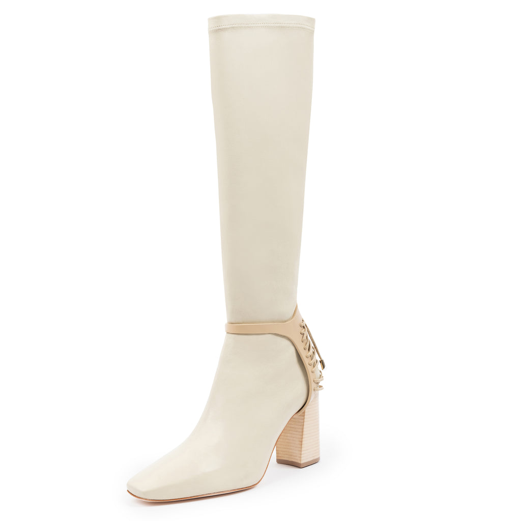 Daniella Shevel Nela Knee High Boot in Blonde Latte
