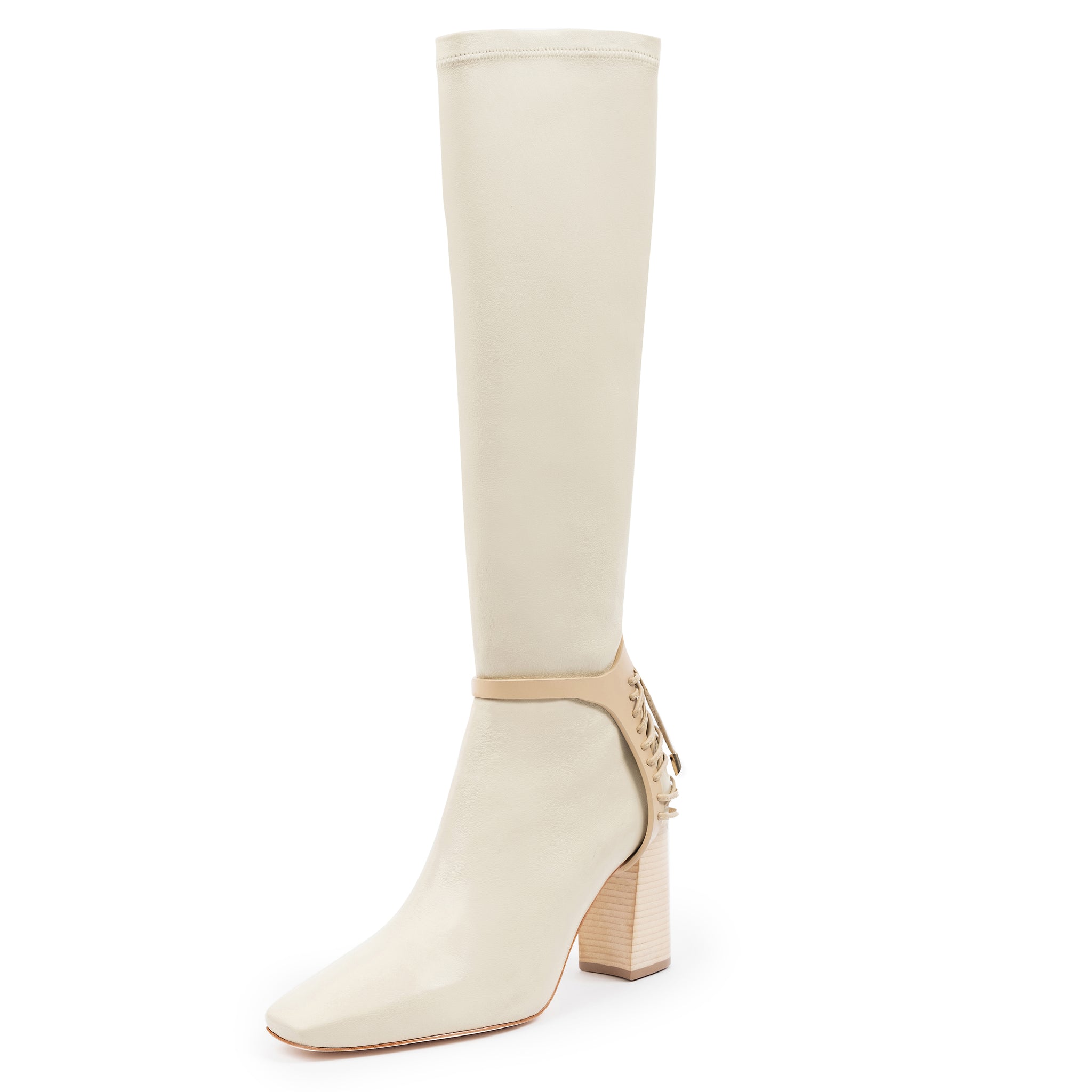 Nela Tall Over The Knee Boot in Cream White – DANIELLA SHEVEL