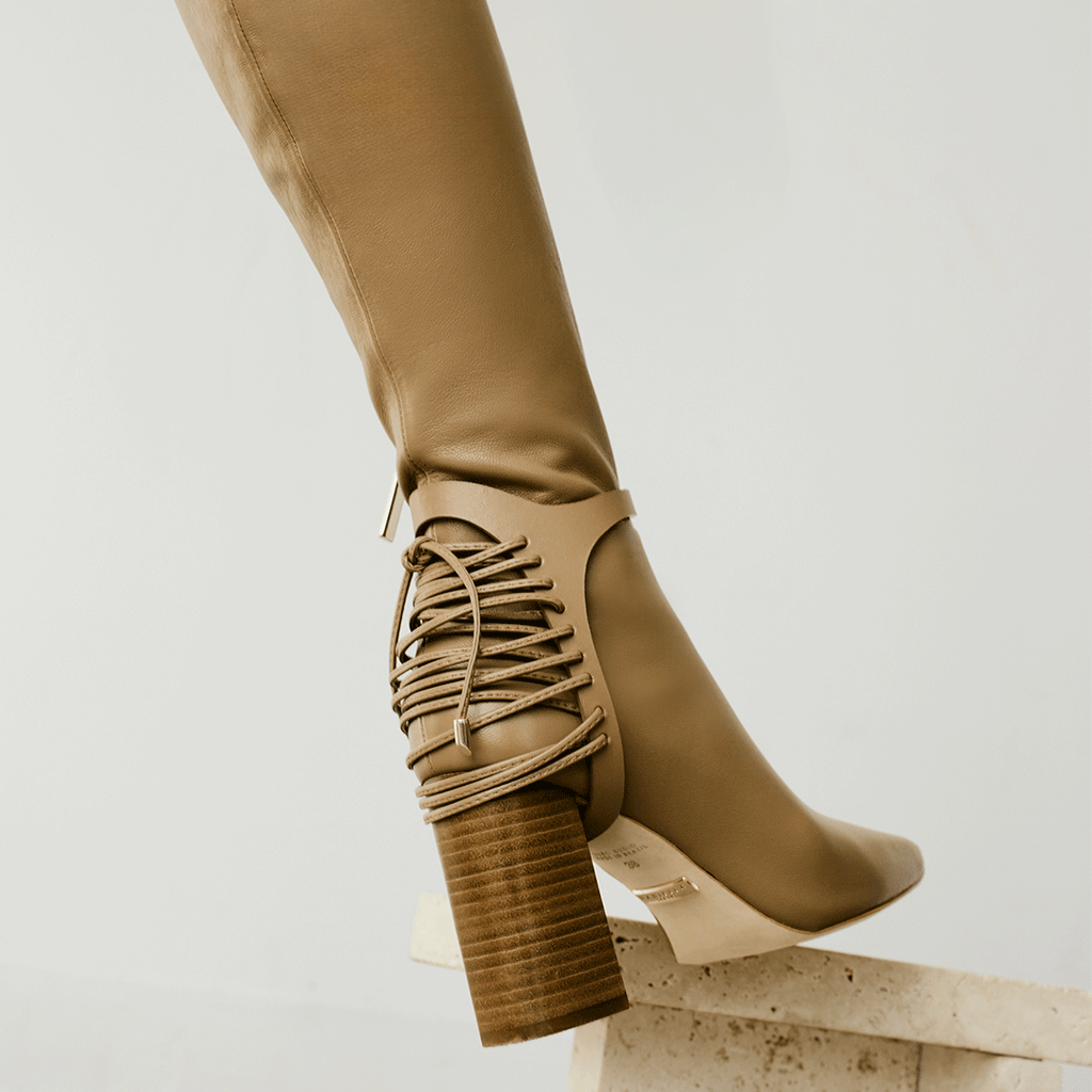Daniella Shevel Nela Knee High Boot Bronze Brown
