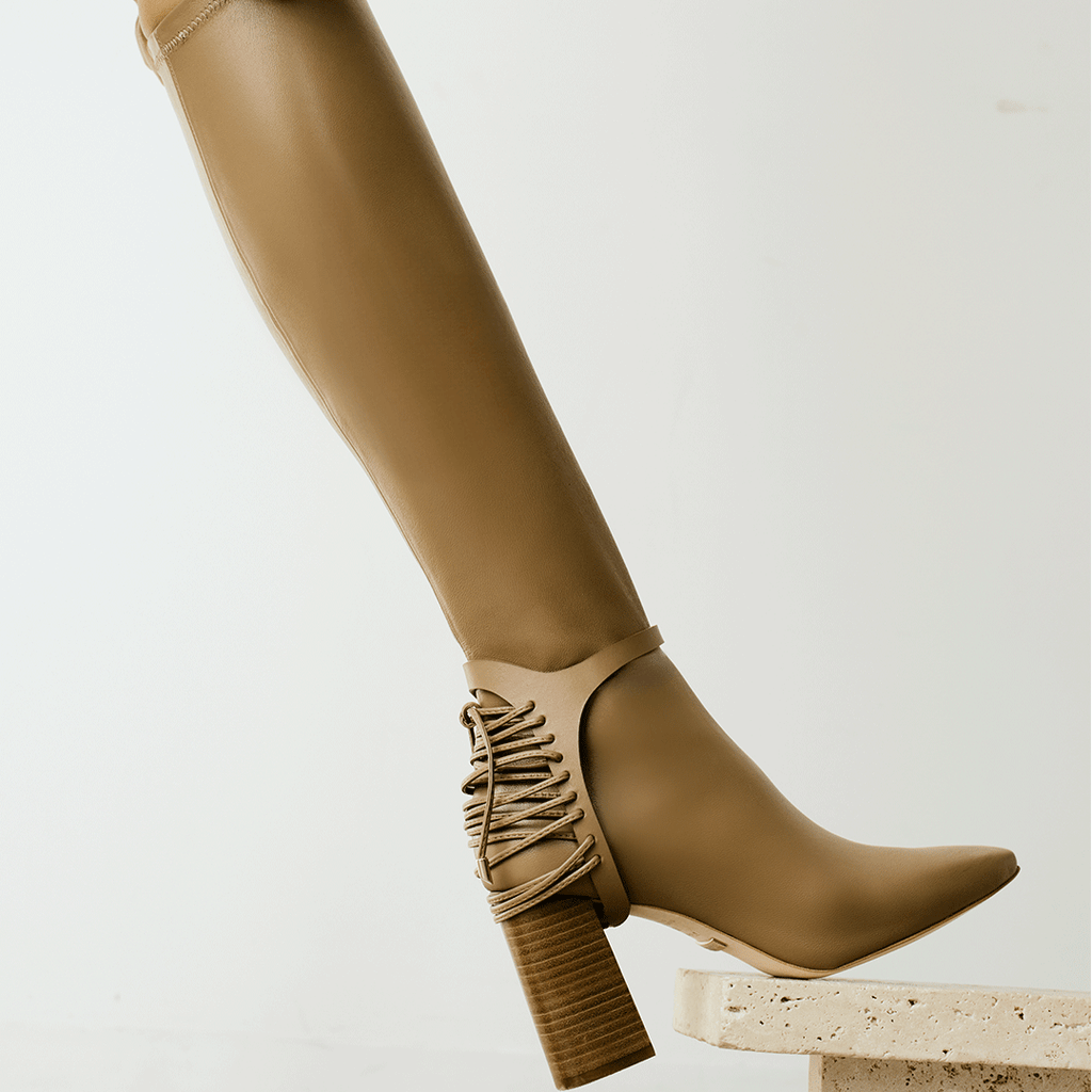Daniella Shevel Nela Knee High Boot Bronze Brown