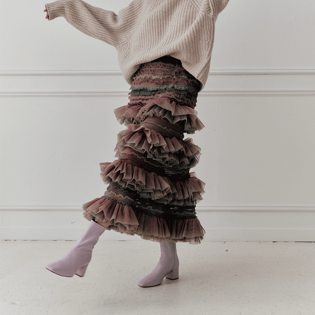 Daniella Shevel Milani Stretch Bootie in Lilac Lavender 
