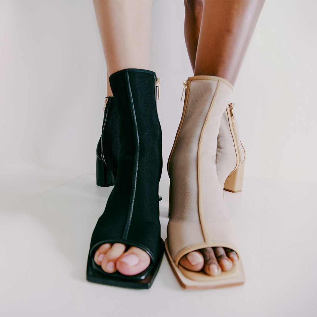 Onyx Mesh Heel Boot With Open Toe – DANIELLA SHEVEL