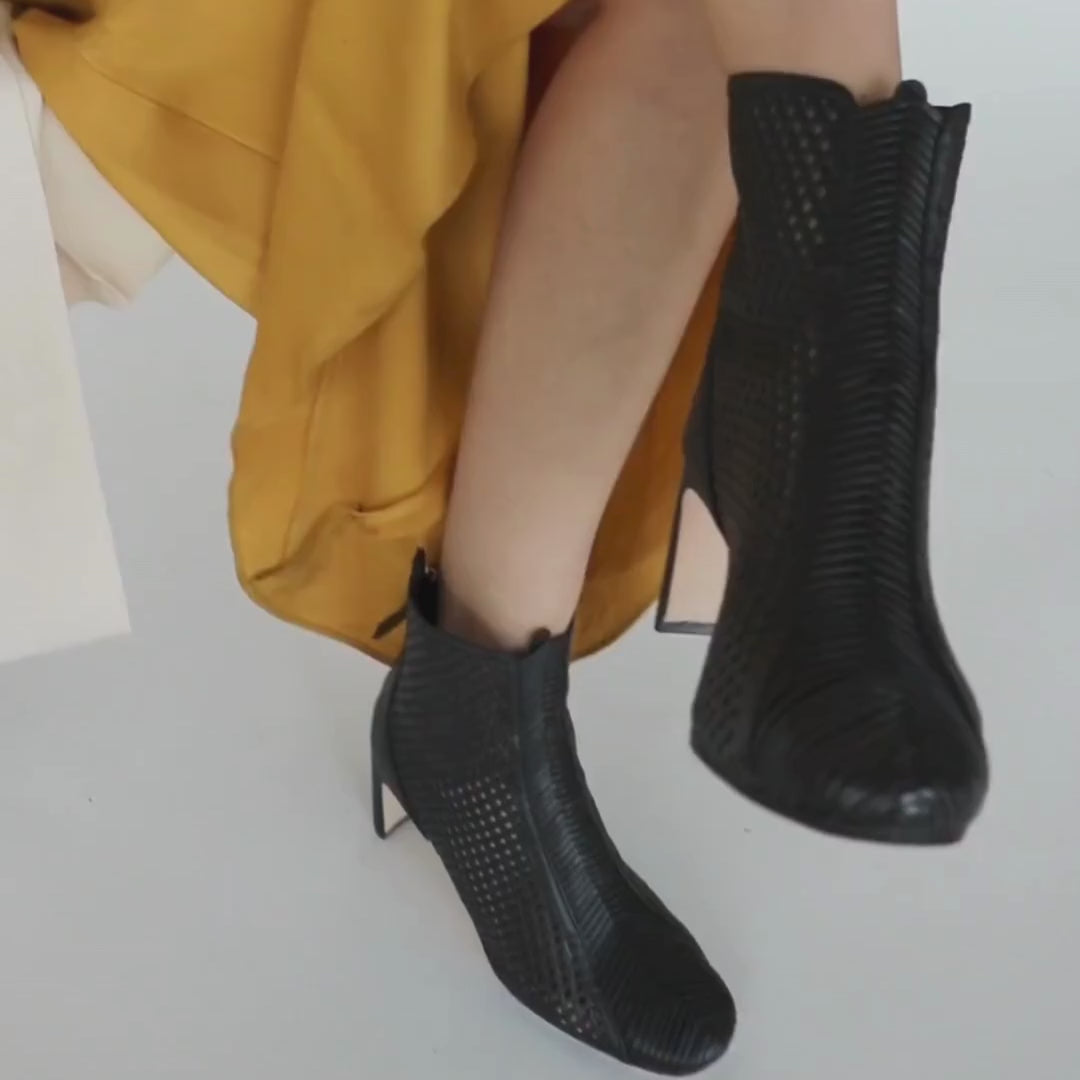 Isabella Woven Bootie In Black – DANIELLA SHEVEL