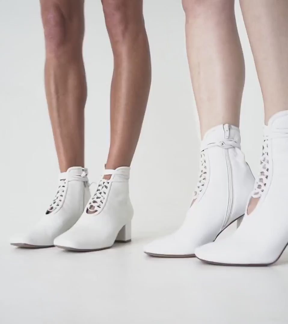 BellaDonna White Nappa Leather Boot with Lambskin Leather Lining