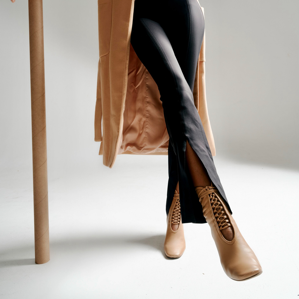 Daniella Shevel BellaDonna Camel Boot with Camel Jacket and Spanx Pants