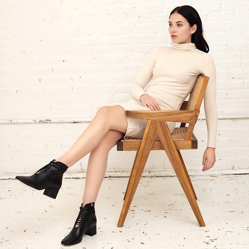 Cleo Black Nappa Leather low Heel Boot with Lambskin Leather Lining DANIELLA SHEVEL Cleo Black Nappa Leather low Heel Boot with Lambskin Leather Lining DANIELLA SHEVEL