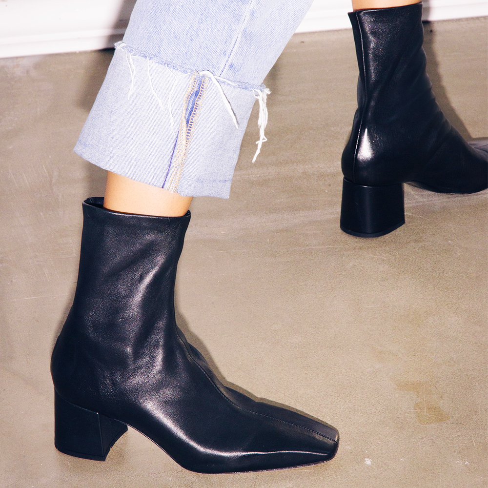 Daniella Shevel Milani Stretch Bootie in Black with easy jeans look