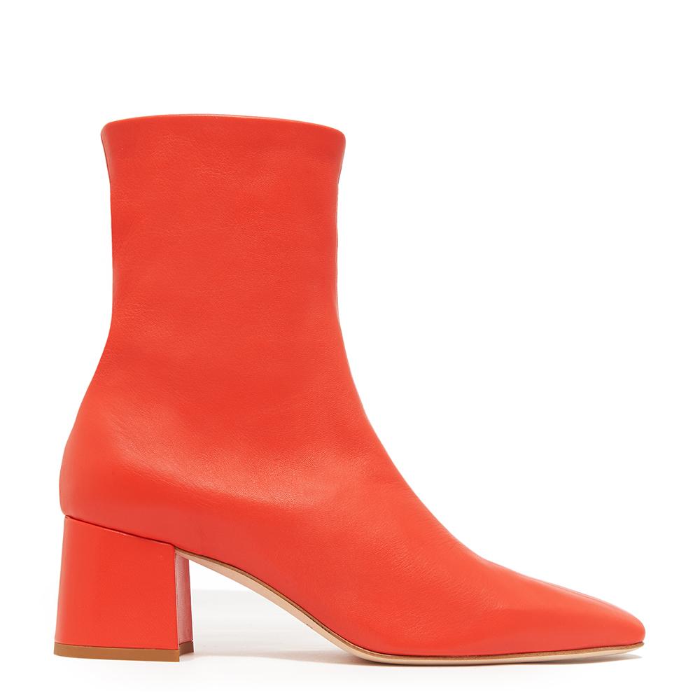 Daniella Shevel Milani Stretch Bootie in Lobster Red Side View