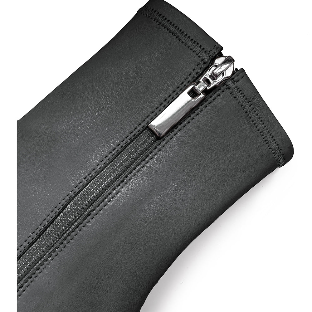 Daniella Shevel Milani Stretch Bootie in Black Inside Zipper Detail View