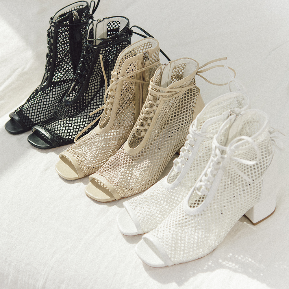 White mesh booties new arrivals