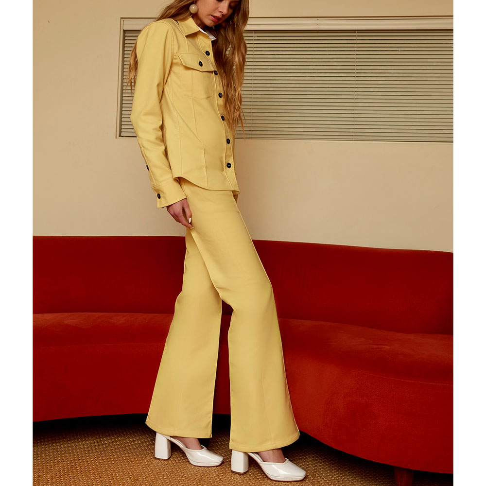 Daniella Shevel White Retro Lady Pumps with Yellow suit for wedding shoes