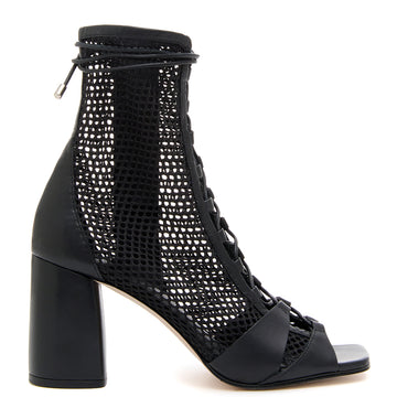 Daniella Shevel Romi Black Mesh Heel Open Toe Bootie Side View