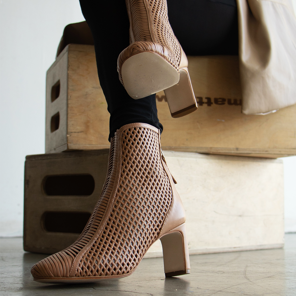 Isabella Woven Bootie In Cream Sienna – DANIELLA SHEVEL