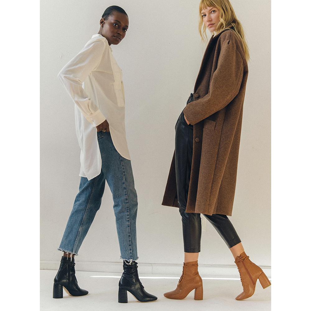 Daniella Shevel BellaDonna Brown and black Vegan Leather Boot with Heel