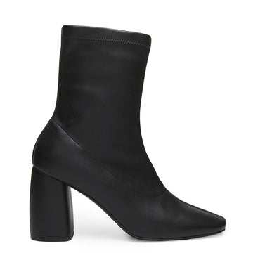 BellaMia Womens Nappa Stretch Black Boot with Block Heel Side View