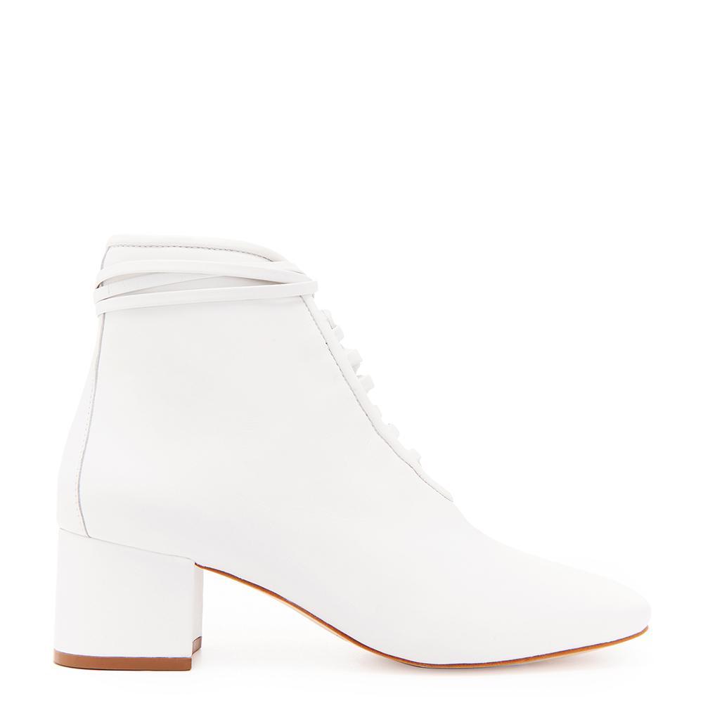 Cleo White Nappa Leather low Heel Boot with Lambskin Leather Lining – DANIELLA SHEVEL Cleo White Nappa Leather low Heel Boot with Lambskin Leather Lining – DANIELLA SHEVEL
